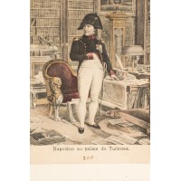 Napoleon w Pałacu Tuileries. Litografia barwna